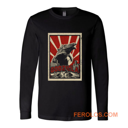 Godzilla Retro Vintage Long Sleeve