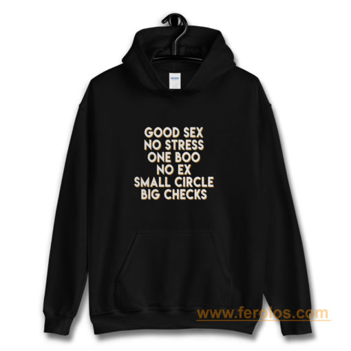 Good Sex No Stress One Boo No Ex Small Circle Big Checks Hoodie