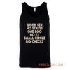 Good Sex No Stress One Boo No Ex Small Circle Big Checks Tank Top