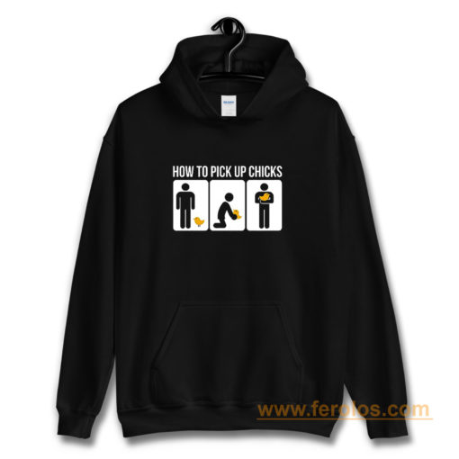 How to Pick Up Chicks Funny Sarcastic Joke Hoodie