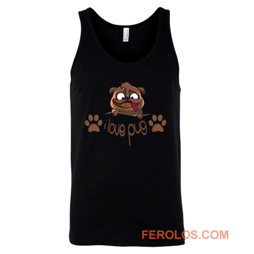 I Love Pug Dogie Lover Tank Top