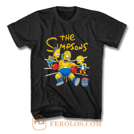 Lisa and Bart Simpsons Go Daddy Go Support For Boxing T Shirt