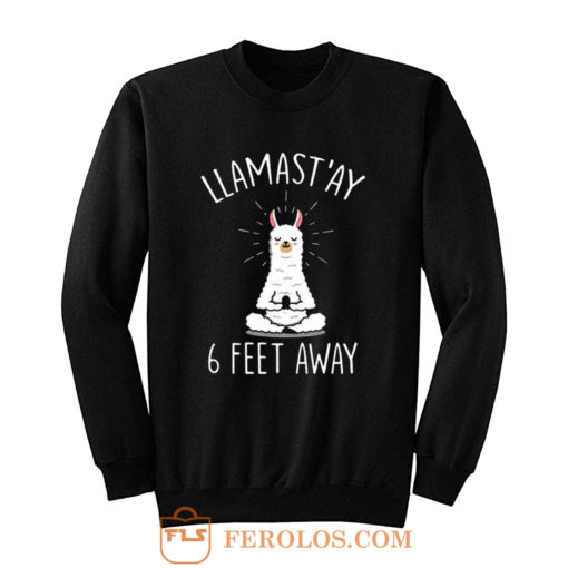 Llamastay Yoga Llama Social Distancing Sweatshirt