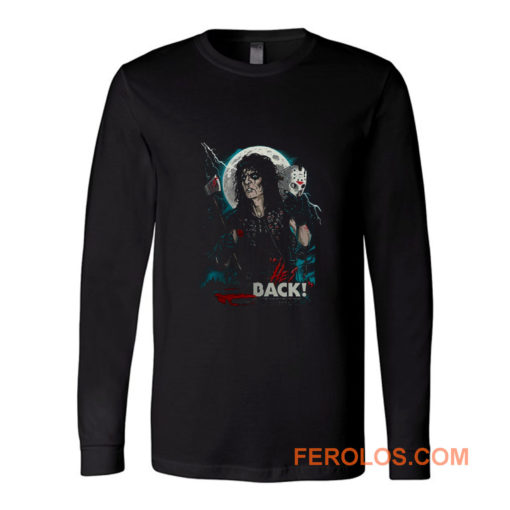 New Popular Alice Cooper Band Hes Back Horror Friday Mens Black Long Sleeve