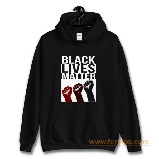 No Justice No Peace Black Lives Matter 3 Fist Hoodie