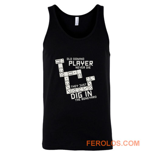Old Domino Player Dominoes Tiles Puzzler Game Tank Top
