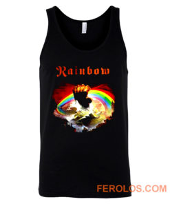 Rainbow Rising Hand Album Clouds Rock Roll Music Heavy Metal Tank Top