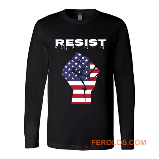 Resist American Flag Fist Long Sleeve