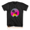 Retro 80s Neon Summer Beach Sunset T Shirt