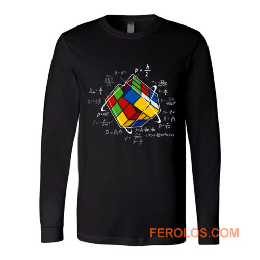 Rubik Cube Retro Vintage Colorful Cube Game Math Long Sleeve