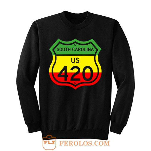 South Carolina Highway 420 in Rasta Colours Sweatshirt