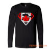 Superhero Dad Canadian Flag Long Sleeve