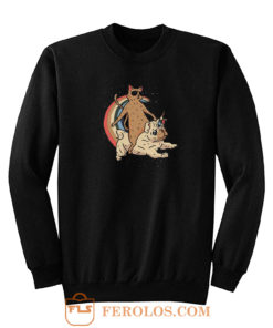 Cat Riding Unidog Vintage Sweatshirt