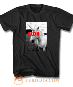 Fake Unicorn Hipster Funny T Shirt