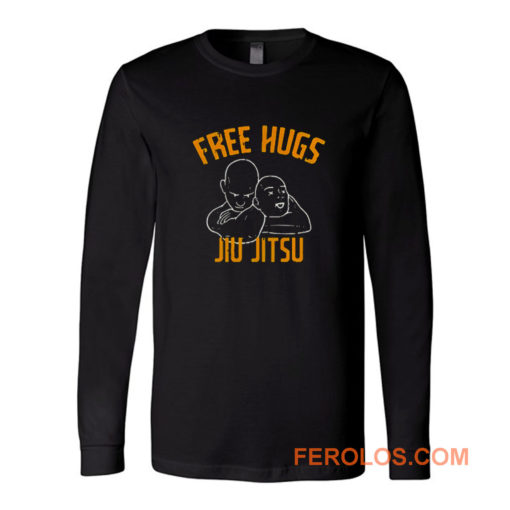 Free Hugs Jiu Jitsu Funny Fighter Martial Arts Vintage Long Sleeve