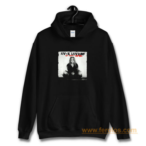 My Happy Ending Avril Lavigne Black And White Poster Hoodie