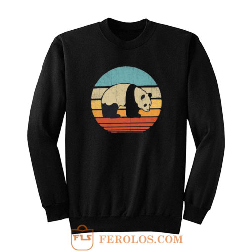 Sunset Bear Vintage Panda Sweatshirt