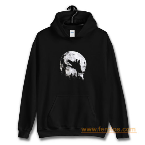 Wolf Shadow Puppet Unique Moon Outdoor Hike Camp Hoodie