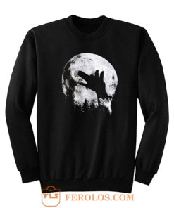 Wolf Shadow Puppet Unique Moon Outdoor Hike Camp Sweatshirt