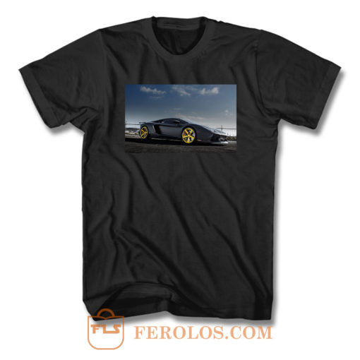 Gold Rims Lamborghini T Shirt