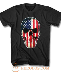 Patriotic Flag Skull T Shirt