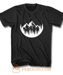 Simple Mountain Round Graphic T Shirt