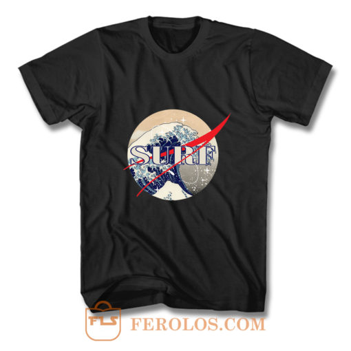 Surf the Great Wave Nasa Logo T Shirt