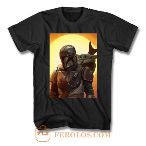 Baby Yoda And Mandalorian T Shirt