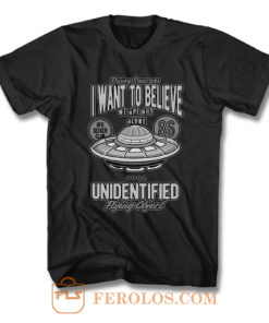 Flying Saucer I Want To Believe T Shirt