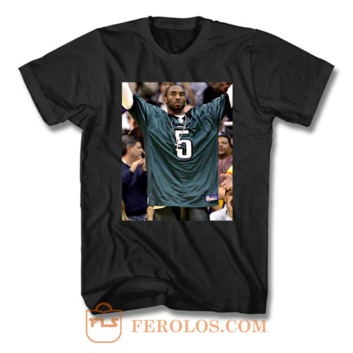 Kobe Bryant Wearing Philadelphia Eagles Jersey T Shirt