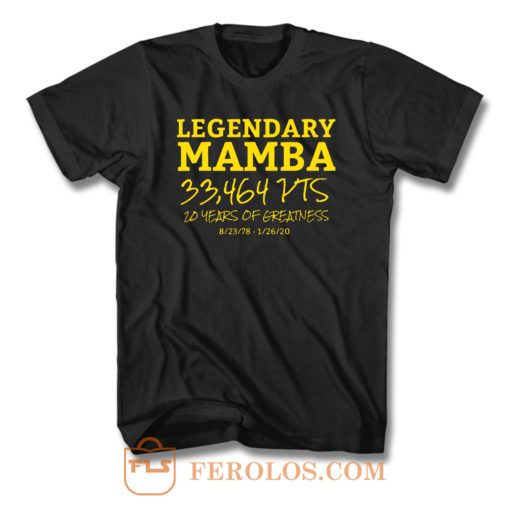 Legendary Black Mamba Kobe Rip T Shirt