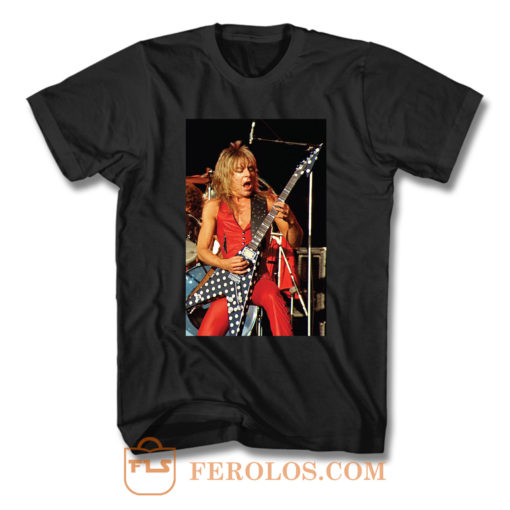 Randy Rhoads Polka Dot Flying V Guitar T Shirt