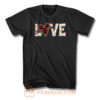 Red Buffalo Plaid Heart Love T Shirt