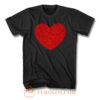 Red Glitter Heart Love T Shirt