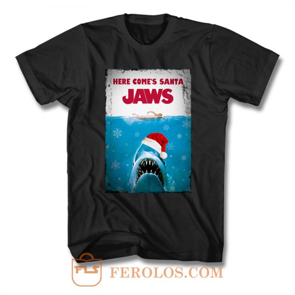 Santa Jaws Christmas Funny T Shirt