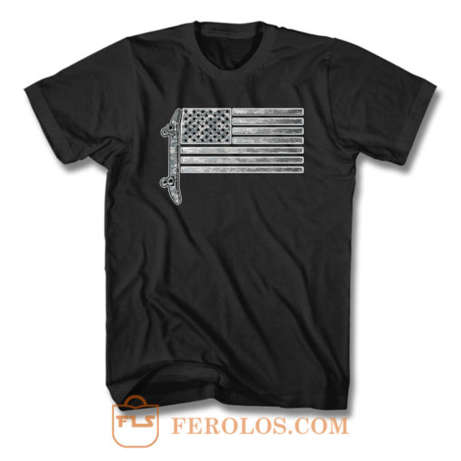 Usa Skateboard Flag T Shirt