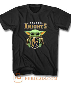 Baby Yoda Hug Golden Knights T Shirt