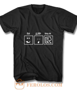 Eat Sleep Roblox Black T Shirt