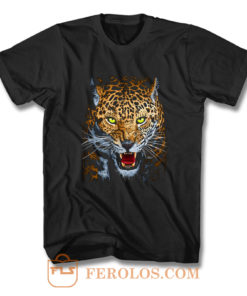 Aggressive Leopard Face T Shirt