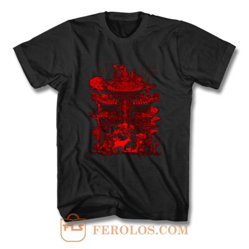 Japanese Red Temple Gate T Shirt