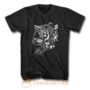 Tiger In Minimalist White Line T Shirt