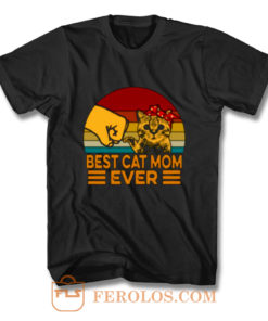 Top Ever Retro Cat Mom T Shirt
