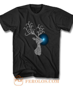 White Winter Reindeer Head Silhouette T Shirt